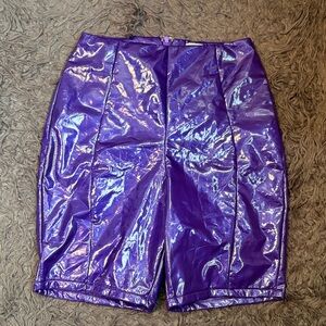 Shiny Purple Vinyl Shorts. Size s